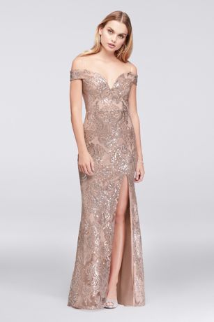 blush sequin gown