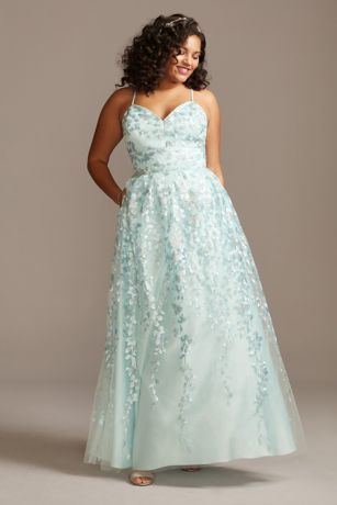 blue wedding dress plus size