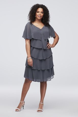 tiered chiffon dress plus size