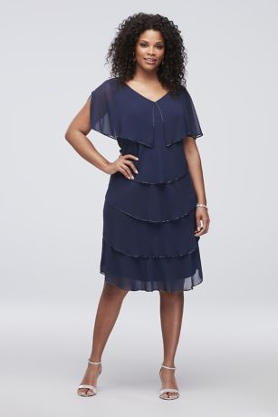 tiered chiffon dress plus size