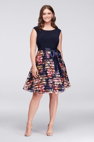 navy floral plus size dress