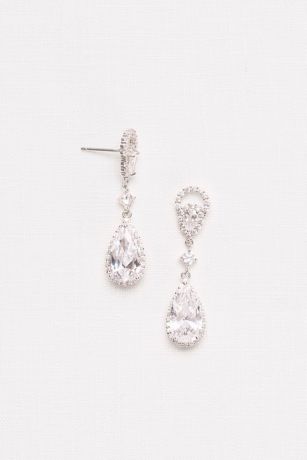 Marquise and Pear Cubic Zirconia Drop Earrings | David's Bridal
