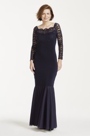 marina long sleeve lace gown