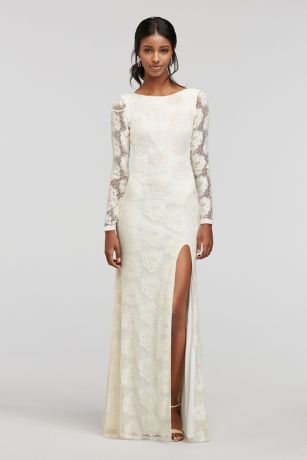 david's bridal long sleeve formal dresses