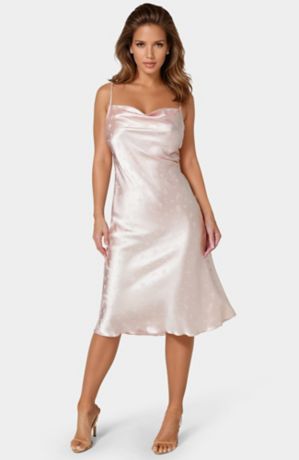 Picture of Satin Jacquard Midi Slip Dress