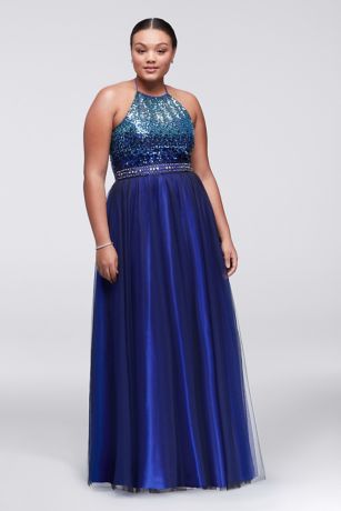 plus size blue ombre dress