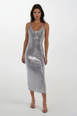 Picture of Disco Dot Maxi Tank Bodycon Dress