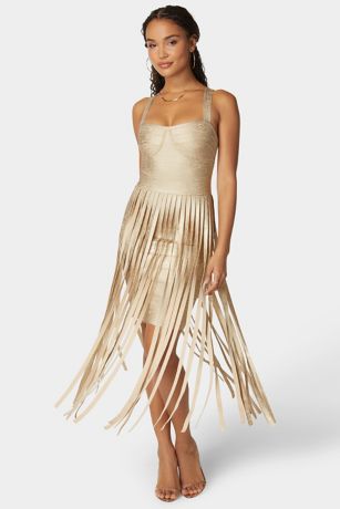 Picture of Tank Bandage Fringe Skirt Dress