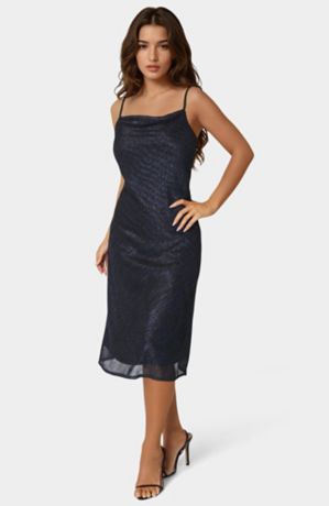 Picture of Pleat Cowl Midi Dress