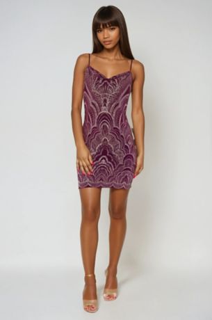 Picture of Spaghetti Strap Glitter Slinky Dress