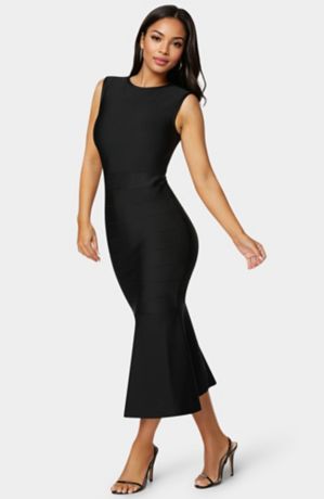 Picture of Cap Sleeve Bandage Flounce Dress