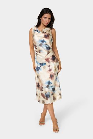 Picture of Printed Satin Cowl Maxi Dress