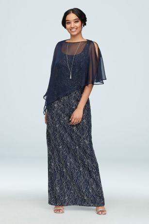 capelet evening gown