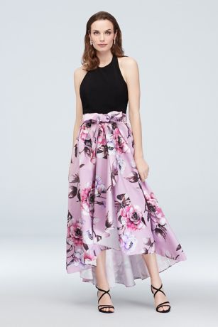 floral high low gown