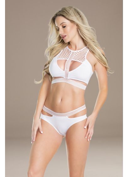 Coquette Racerback Bra and Strappy Panty Set - Wedding Accessories
