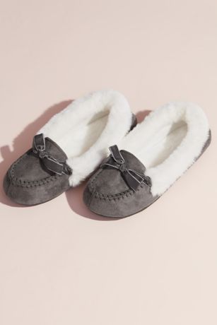 shearling moccasin slippers