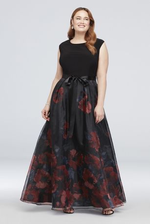 david's bridal black floral dress