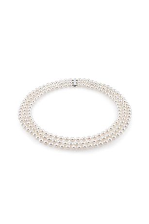 Picture of Triple Strand White Freshwater Pearl Necklace