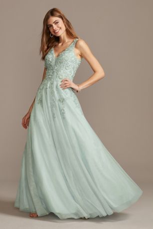 light blue floral gown