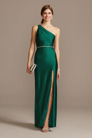 khaki green prom dress