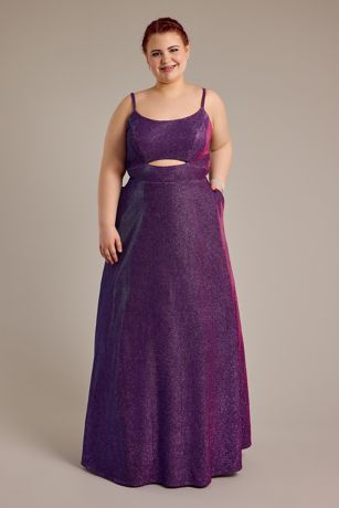 Picture of Glitter Ball Gown with Bodice Cutout