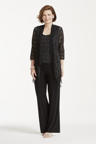 Patterned Pantsuit with Built-In Scarf - Davids Bridal