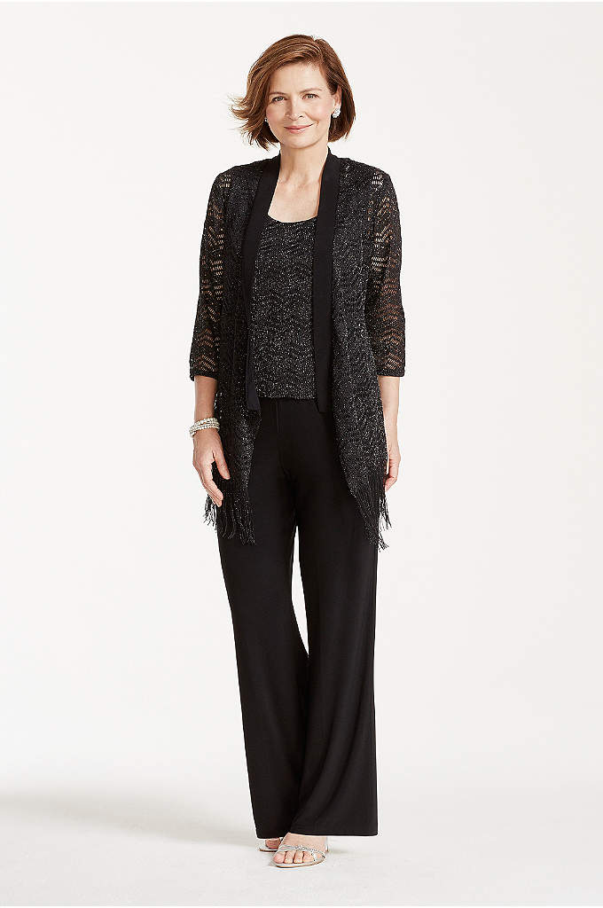 Patterned Pantsuit with Built-In Scarf - Davids Bridal