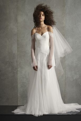 white by vera wang cap sleeve petite wedding dress