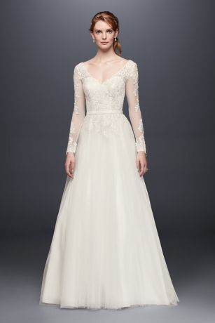 david's bridal long sleeve lace