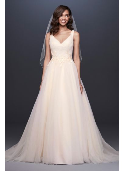 Appliqued Glitter Tulle Petite Wedding Dress David s Bridal Appliqued Glitter Tulle Petite Wedding Dress David s Bridal