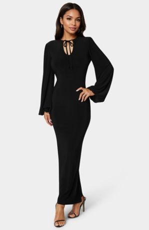 Picture of Poet Sleeve Tie Neck Maxi Dress