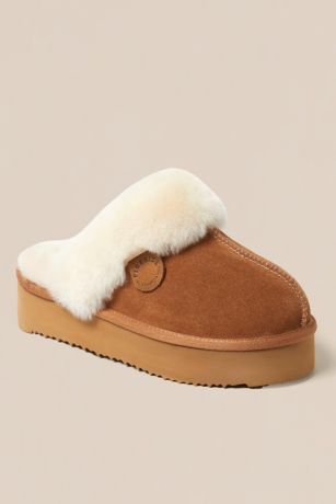 Picture of Melton Genuine Shearling Platform Scuffs