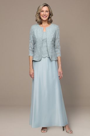 Picture of Sleeveless Lace and Satin A-Line Dress with Jacket