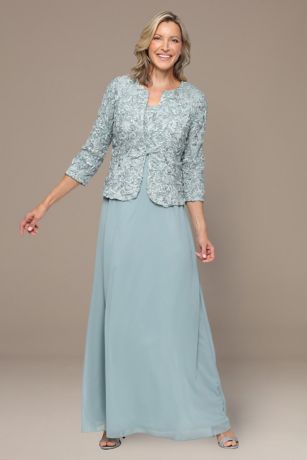 Picture of Long Empire Waist Dress With Open Soutache Jacket