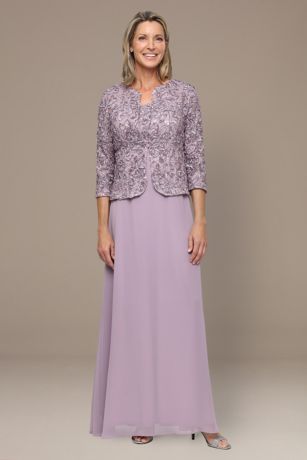 Picture of Long Empire Waist Dress With Open Soutache Jacket