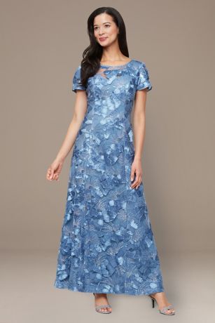 Picture of Rosette A-Line Gown with Sequins and Short Sleeves