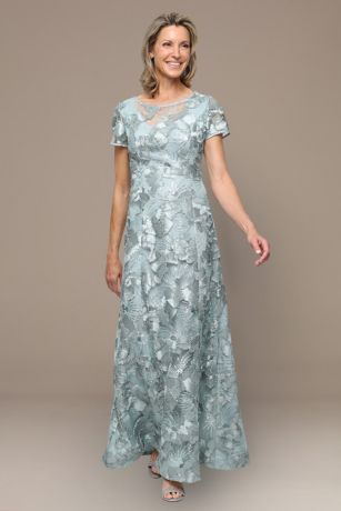 Picture of Rosette A-Line Gown with Sequins and Short Sleeves
