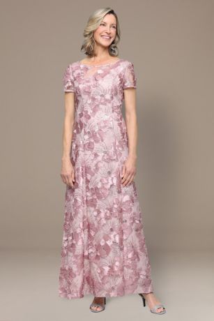 Picture of Rosette A-Line Gown with Sequins and Short Sleeves