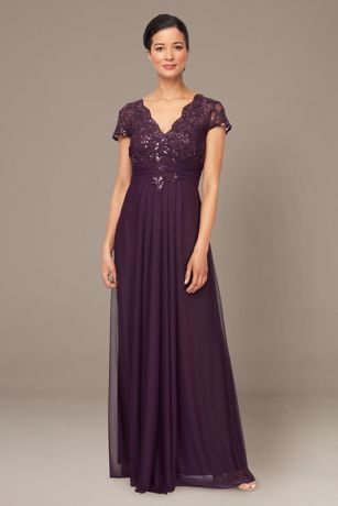 Picture of Pleated Empire Waist Dress with Scallop Detail