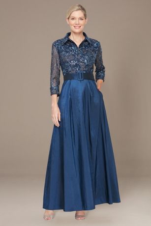 Picture of Dress with Embroidered Bodice and Structured Belt