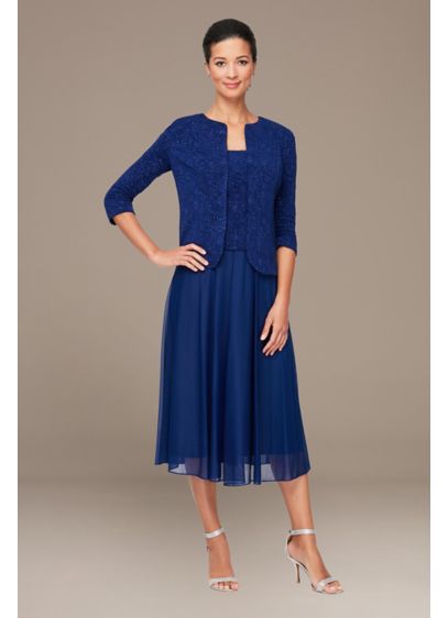 Chiffon Mother of The Bride Dresses Tea Length Two Pieces with Jacket Chiffon Mother of The Bride Dresses Tea Length Two Pieces with Jacket