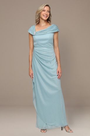 Picture of Long Glitter Mesh L-Neck Dress with Embellisment