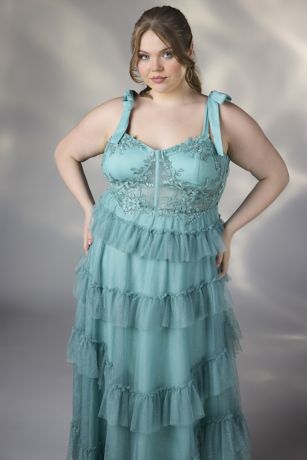 Picture of Tiered A-Line Dress with Bow Straps