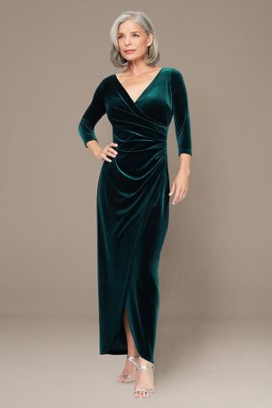Picture of Velvet V-Neck A-Line Long Dress
