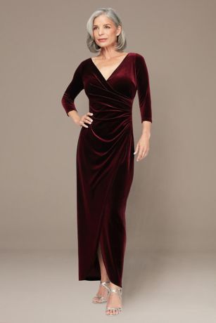 Picture of Velvet V-Neck A-Line Long Dress