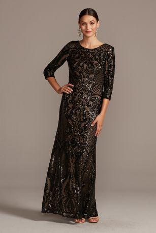 david's bridal black formal dress