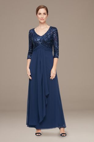 Picture of Empire-Waist Sequin Gown with Cascade Detail