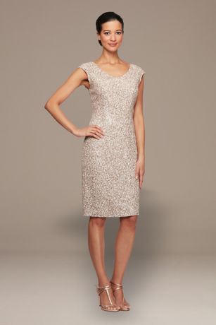 Picture of Sheath Dress With Cap Sleeves and Cording Detail