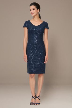 Picture of Sheath Dress With Cap Sleeves and Cording Detail