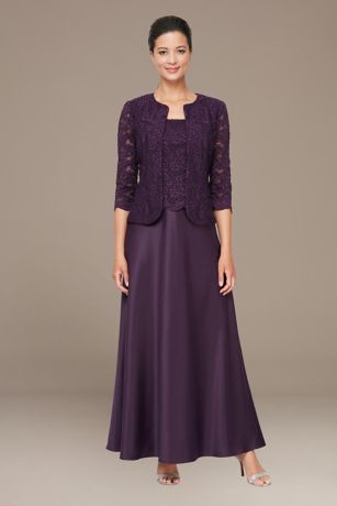 Picture of Petite Mock Three-Piece Lace Tank Dress and Jacket
